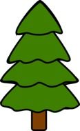 green conifer as a graphic illustration