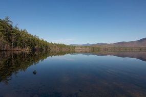 Landscape with the beautiful lake outdoors