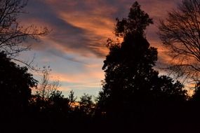 landscape of sunset over Styria in November