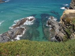 Landscape of rocky sea coast