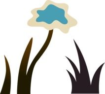 Drawing of Unusual flowers with black leaves