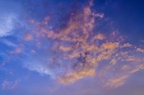 blue sky pink clouds