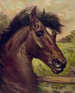 antique painting horse drawing