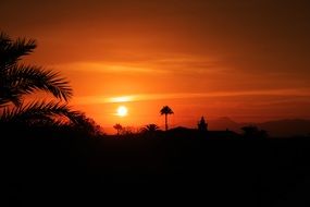 bright sunset over Algaida