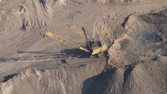 dragline, mining machine in quarry