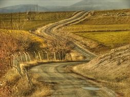 ankara road between sunny fields farm landscape