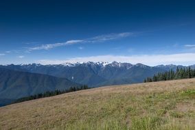 distant view of snow mountains