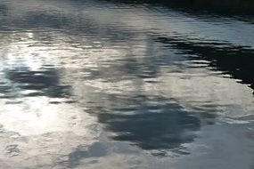 mirror wavy surface of the lake