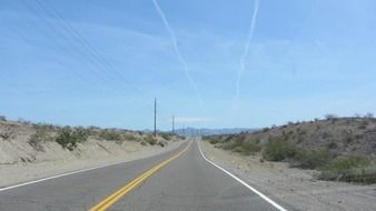 highway in desert in california