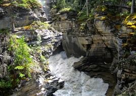 athabasca falls in the Rocky Mountains of Canada