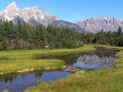 picturesque scenery of grand Teton national park in Wyoming
