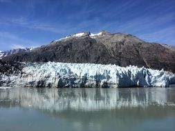 glacier near a mountain in alaska