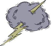 lightning on the clouds as a drawing