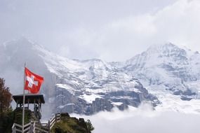 snow haze over Jungfraujoch