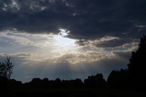 sunrays breaking through the clouds