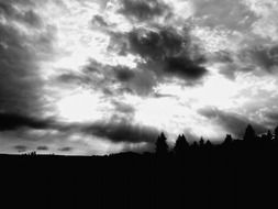 grey clouds landscape