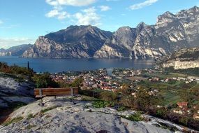 panorama of the harbor in Riva del Garda