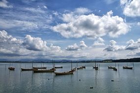 landscape of boats on a lake