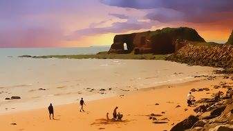 wonderful landscape of a ocean beach in summer