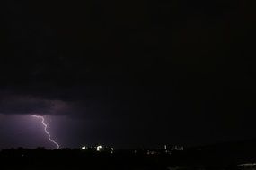 lightning in the night sky