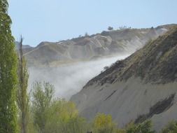 Dust on a mountain peak