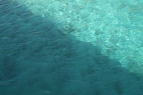 Transparent blue water in the ocean