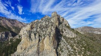 picturesque gray cliffs in summer