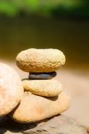 balance of stacked round stones