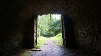 a passage in the wall for access to the forest