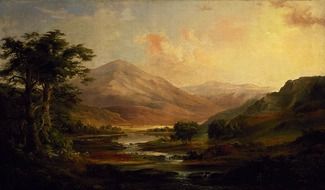 Beautiful robert duncanson's painting with the mountains