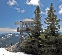 station in mountains