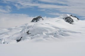 landscape in the snowy mountains in winter
