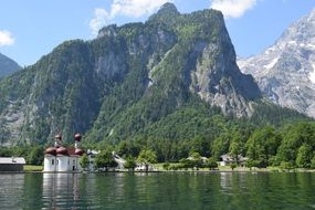 Magnificent lake church landscape