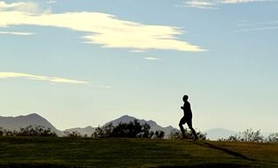 Picture of jogging man in countryside