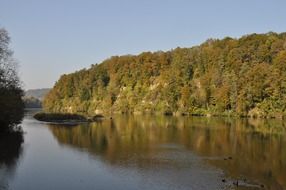 natural river landscape in switzerland