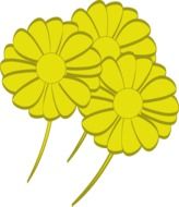 painted three yellow daisies