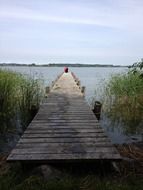 wooden lake jetty