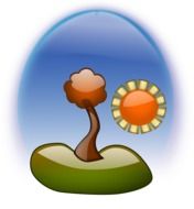 Landscape with the tree clipart