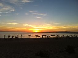 Beach at the sunset in portugal