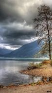 storm clouds over mountain landscape