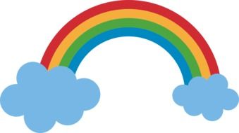 drawing rainbow on the clouds