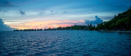 sunset colorful bora nature Panorama
