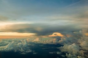 gorgeuos sunset above clouds