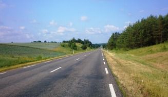 free road at fields, lithuania