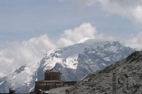 snowy mountain peaks in italy