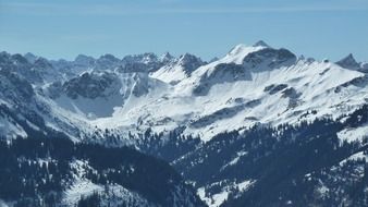 alpine mountains in the snow