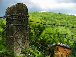 barbed wire fence landscape