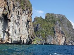 high steep cliffs near the water