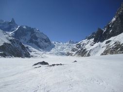 snowy chamonix-mont blanc in france