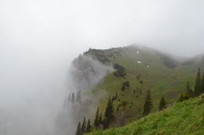 mountain in the mist in austria